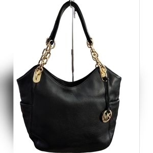 MICHAEL KORS TOTE WITH GOLD CHAIN HANDLES